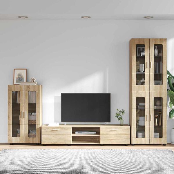 vidaXL Ensemble meuble TV FLORIN Ch&ecirc;ne Sonoma Bois d'ing&eacute;nierie