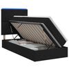 vidaXL Lit de rangement LED avec matelas Noir 100 x 200 cm Tissu