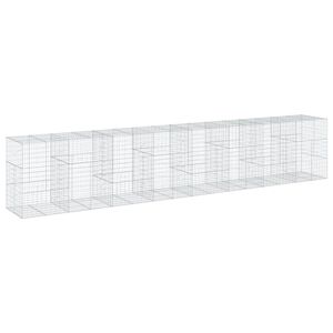 vidaXL Panier gabion avec couvercle 800x100x150 cm fer galvanis&eacute;