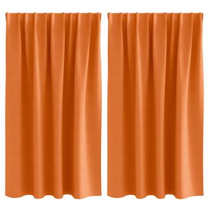 vidaXL Rideaux occultants avec anneaux 2 pc Orange vif 140 x 140 cm