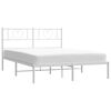 vidaXL Cadre de lit m&eacute;tal sans matelas et t&ecirc;te de lit blanc 160x200 cm