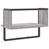 vidaXL &Eacute;tag&egrave;re murale avec barre sonoma gris 40x25x30 cm