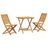 vidaXL Ensemble bistro pliant 3 pc Marron Bois d'Acacia Massif