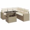 vidaXL Salon de jardin avec coussins 6 pcs beige r&eacute;sine tress&eacute;e