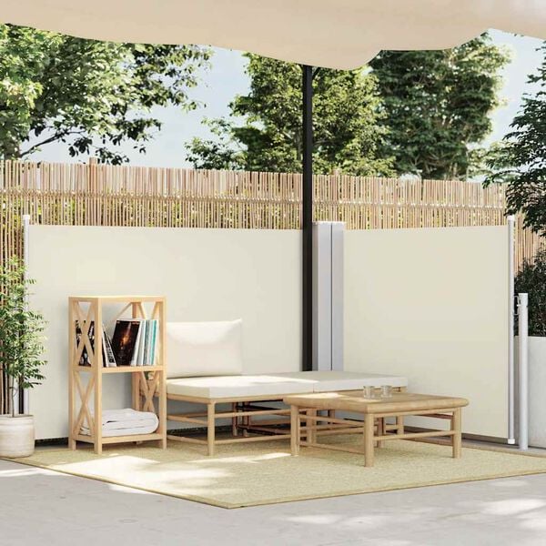 vidaXL Auvent lat&eacute;ral r&eacute;tractable Cr&egrave;me 120 x 1000 cm