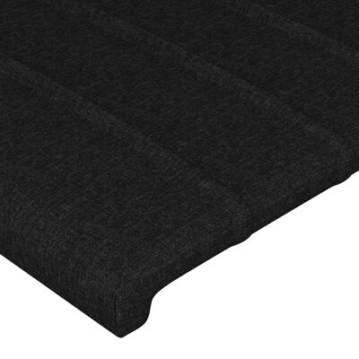 vidaXL Tête de lit avec oreilles Noir 147x23x78/88 cm Tissu