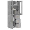 vidaXL Buffet haut Gris b&eacute;ton 69,5x34x180 cm Bois d'ing&eacute;nierie