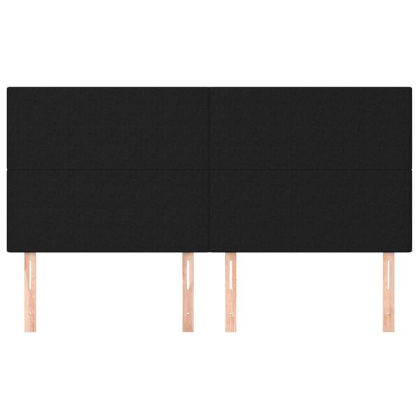 vidaXL T&ecirc;te de lit Noir 200x5x118/128 cm Tissu