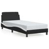 vidaXL Cadre de lit Dover noir et blanc 90x200 cm similicuir
