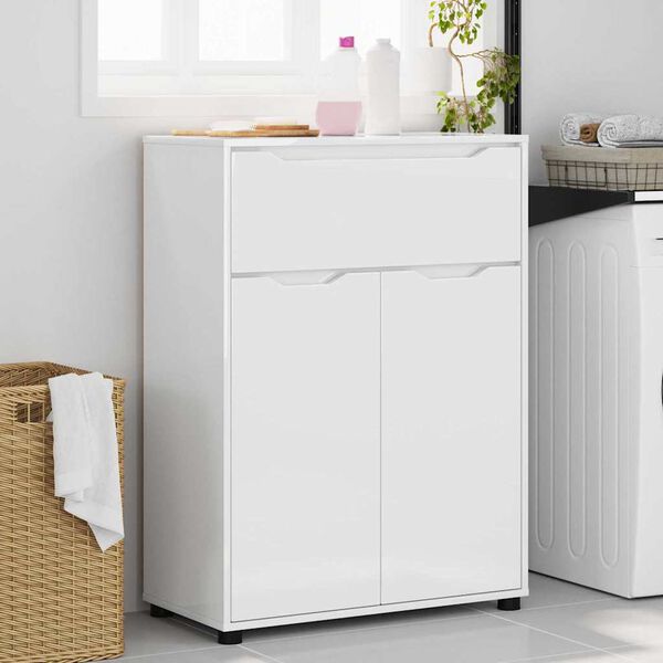 vidaXL Cabinet de salle de bain Blanc brillant 72,5 x 36,5 x 100 cm