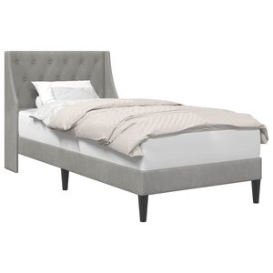 vidaXL Cadre de lit avec t&ecirc;te de lit Gris clair 90 x 190 cm Velours