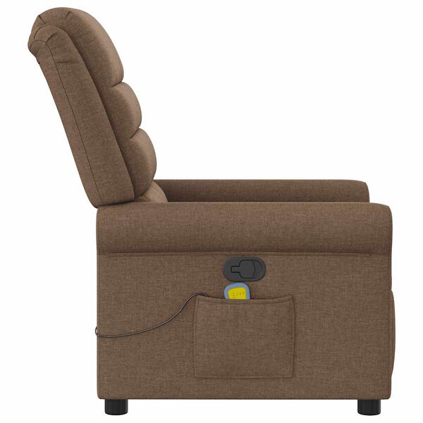 vidaXL Fauteuil de massage inclinable Marron Tissu