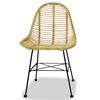 vidaXL Chaises &agrave; manger lot de 2 rotin naturel