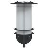 vidaXL Appliques murales d'ext&eacute;rieur 2 pcs noir acier inoxydable
