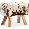 vidaXL Tabouret Cuir v&eacute;ritable de ch&egrave;vre 60x30x50 cm