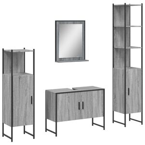 vidaXL Ensemble d'armoires de salle de bain 4 pcs sonoma gris