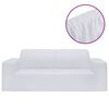vidaXL Housse extensible de canapé 2 places Blanc Jersey de polyester