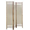 vidaXL Cloison de s&eacute;paration pliable 3 panneaux Bambou et toile 120 cm
