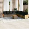 vidaXL Salon de jardin avec coussins 10 pcs gris r&eacute;sine tress&eacute;e