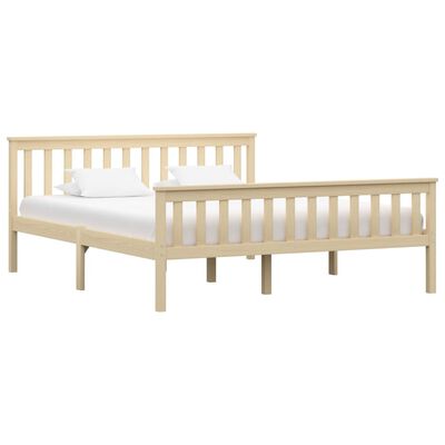 vidaXL Cadre de lit sans matelas naturel bois massif de pin 160x200 cm