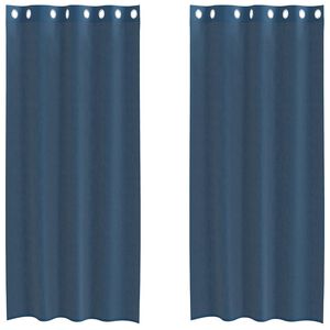vidaXL Rideaux en voile avec &oelig;illets 2 pcs bleu royal