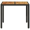 vidaXL Table de jardin Noir 90x90x75 cm R&eacute;sine tress&eacute;e