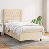 vidaXL Sommier &agrave; lattes de lit et matelas Cr&egrave;me 90x190 cm Tissu