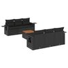 vidaXL Salon de jardin 7 pcs avec coussins noir r&eacute;sine tress&eacute;e