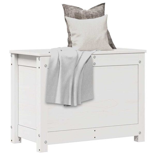 vidaXL Bo&icirc;te de rangement Blanc 60x32x45,5 cm Bois massif de pin