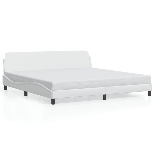 vidaXL Cadre de lit Dover blanc 200x200 cm similicuir