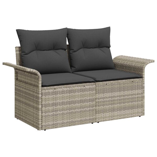 vidaXL Ensemble de canap&eacute; de jardin 5 pcs Gris clair Poly Rattan
