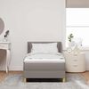vidaXL Lit &agrave; ressorts avec matelas Taupe 200 x 100 cm Polyester