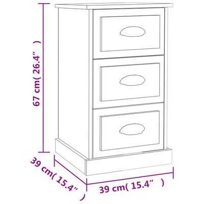 vidaXL Table de chevet blanc 39x39x67 cm bois d'ingénierie