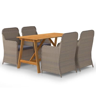 vidaXL Ensemble de salle à manger de jardin 5 pcs Marron