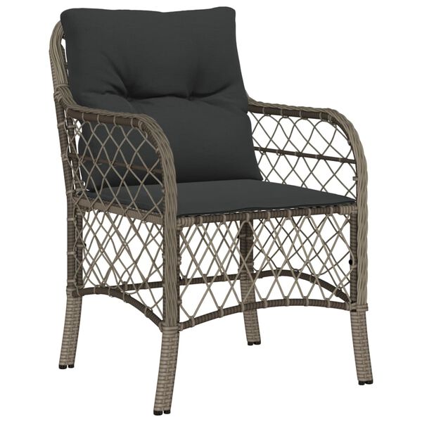 vidaXL Chaises de jardin avec coussins lot de 2 gris résine tressée