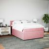 vidaXL Sommier &agrave; lattes de lit avec matelas Rose 160x200 cm Velours