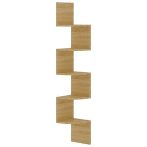 vidaXL &Eacute;tag&egrave;re d'angle murale ch&ecirc;ne sonoma 19x19x123cm bois ing&eacute;nierie