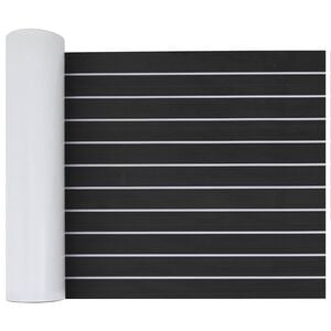 vidaXL Tapis de bateau Ray&eacute; Gris fonc&eacute; et blanc 240 x 60 cm EVA