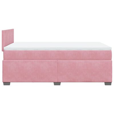 vidaXL Sommier à lattes de lit avec matelas Rose 120x200 cm Velours