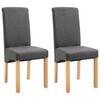 vidaXL Chaises &agrave; manger lot de 2 gris tissu