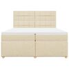 vidaXL Sommier &agrave; lattes de lit avec matelas Cr&egrave;me 200x200 cm Tissu