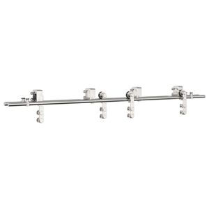 vidaXL Kit fixation porte coulissante 183 cm Acier inoxydable Argent&eacute;