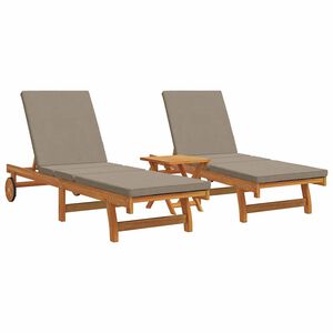 vidaXL Transat 3 pc Bois d'Acacia Massif Marron