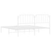 vidaXL Cadre de lit m&eacute;tal sans matelas et t&ecirc;te de lit blanc 180x200 cm