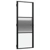 vidaXL Porte en verre 83 x 3,5 x 201,5 cm Aluminium Noir
