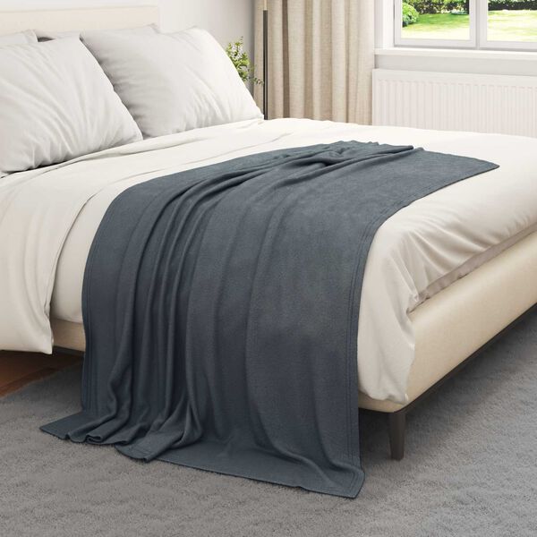 vidaXL Jet&eacute; Gris fonc&eacute; 170 x 130 cm Toison