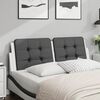vidaXL Coussin de t&ecirc;te de lit Zadar noir et blanc 120 cm similicuir