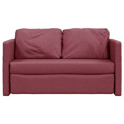 vidaXL Canapé-lit 2 en 1 rouge bordeaux 112x174x55 cm tissu