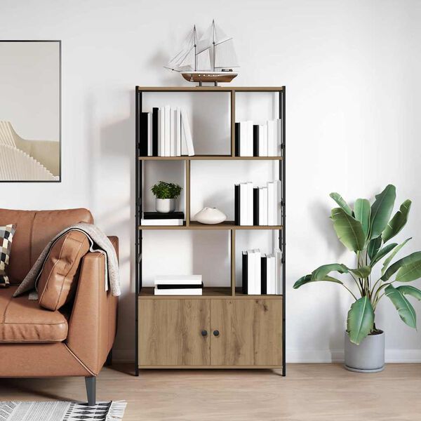 vidaXL &Eacute;tag&egrave;re Ch&ecirc;ne artisanal 80 x 30 x 155,5 cm Bois d'ing&eacute;nierie
