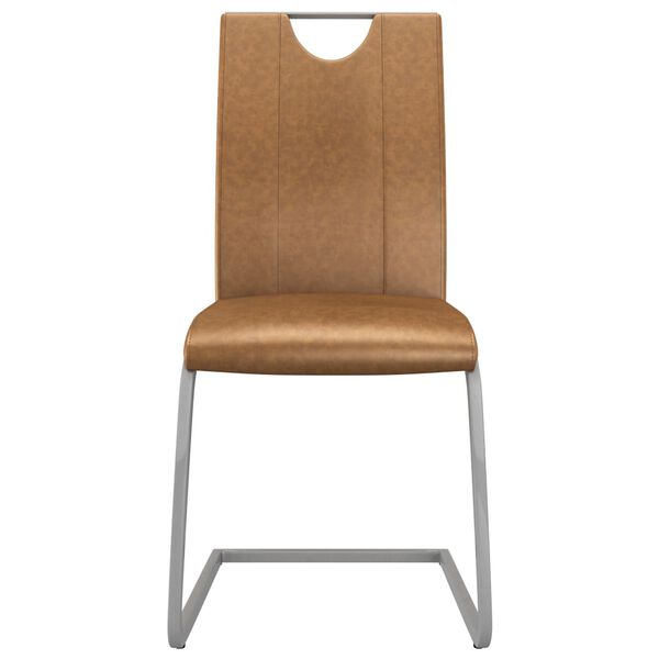 vidaXL Chaises &agrave; manger lot de 2 marron similicuir